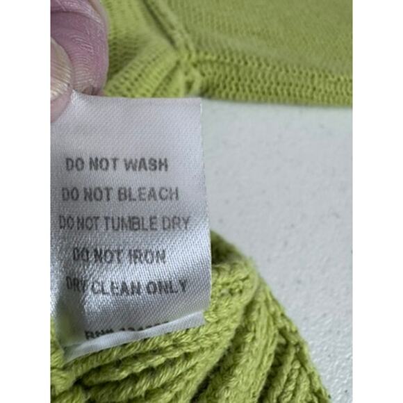 "LUMIE'RE" Lime Green Sweater, Slouchy, Size L,Oversize,SNAG IN SLEEVE,SEE PICS - Picture 11 of 14